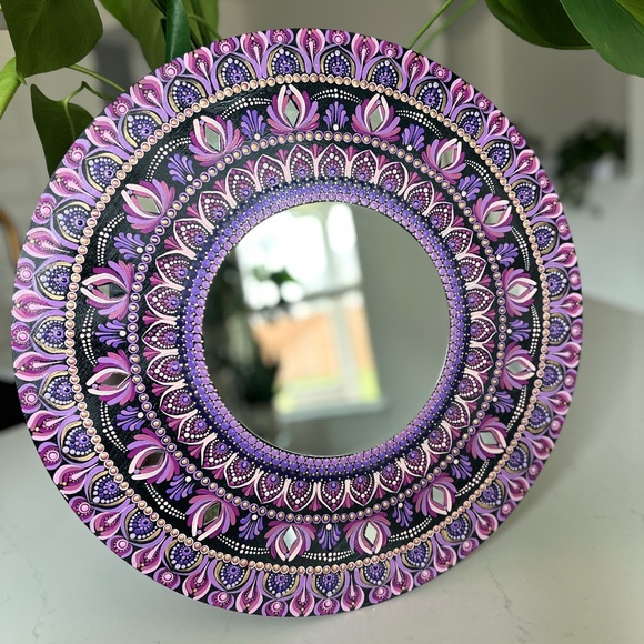 Purple and Pink Ornate Wall Mirrors